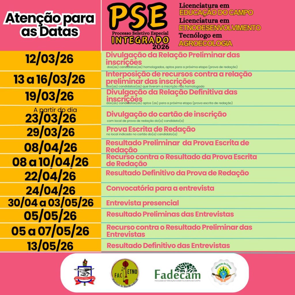 Saiu a homologação definitiva das inscrições!