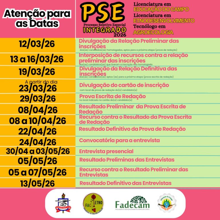 Saiu a homologação definitiva das inscrições!